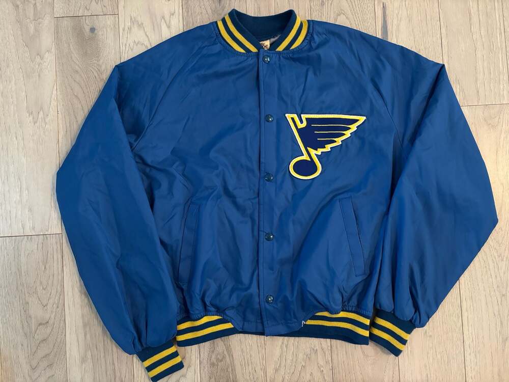 Vintage Chalk Line St. Louis Blues NHL Satin Bomber Jacket Size XL